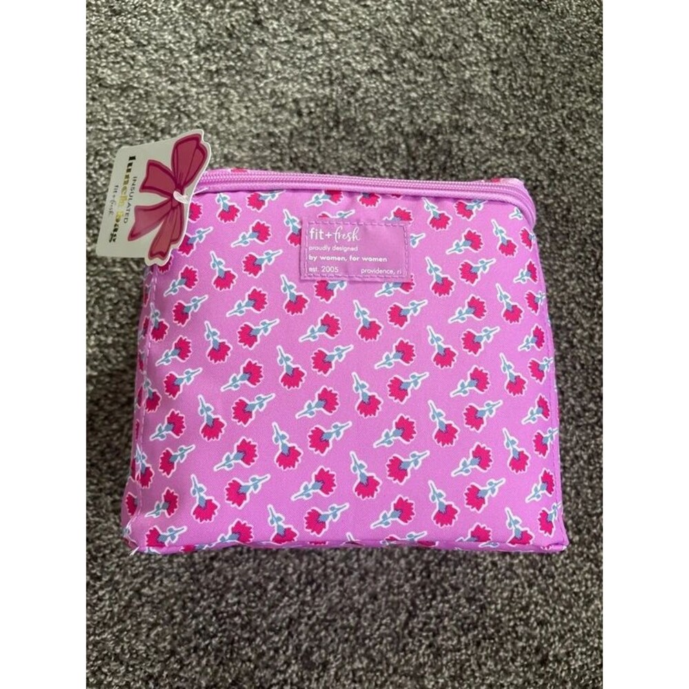 Insulated lunch bag pink bow